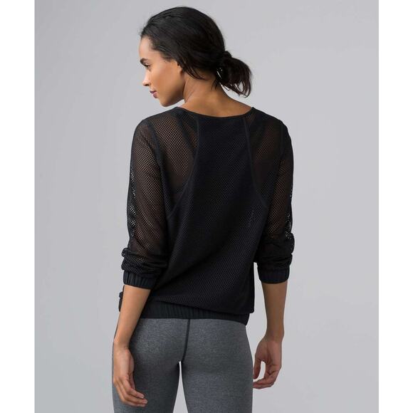 Lululemon Mesh On Mesh Pop Over in Black Sz 6 / 8 - Picture 8 of 10